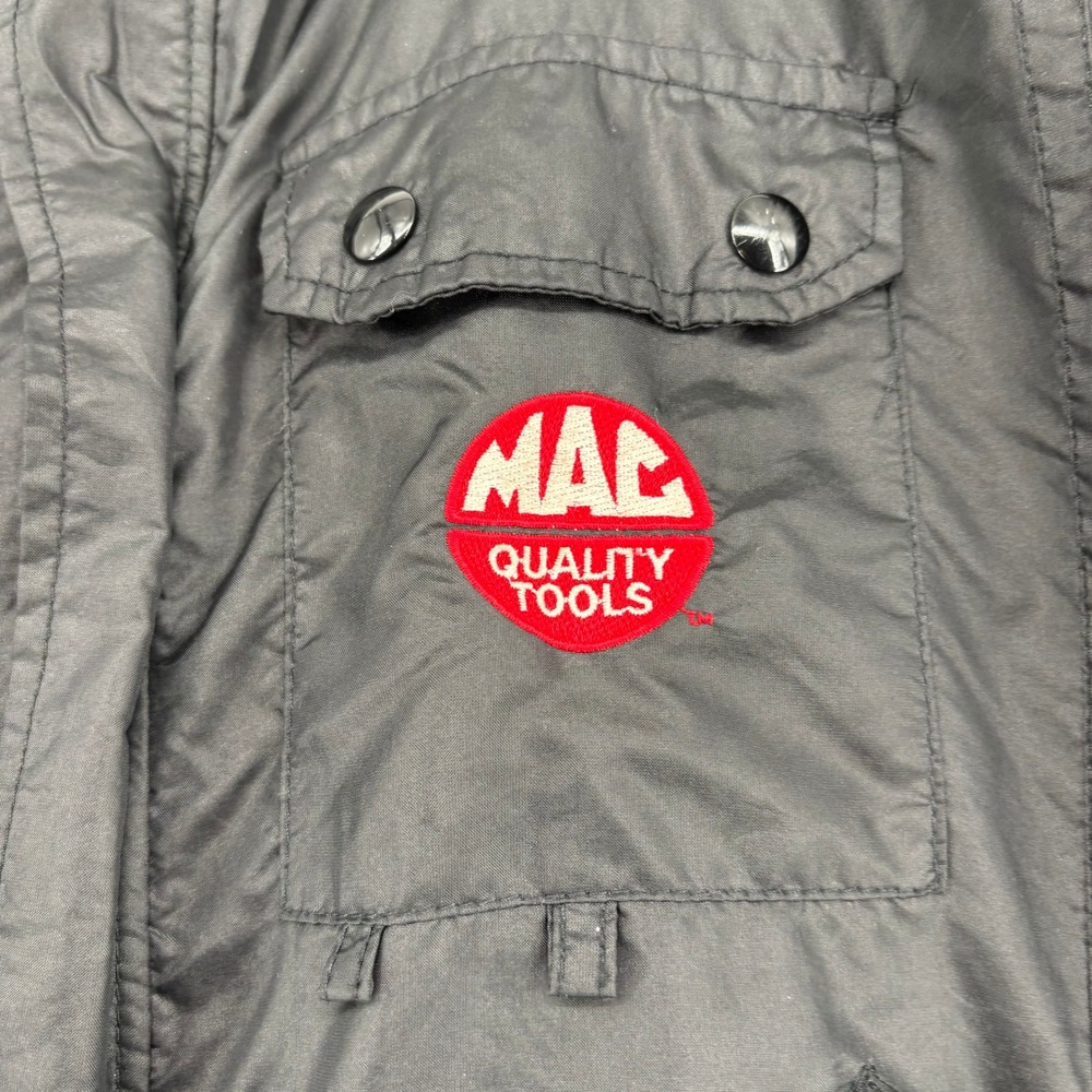 Swingster Bomber Jacket Mens Large Jacket Black Mac Tools Vintage Epaulets L - Picture 3 of 7